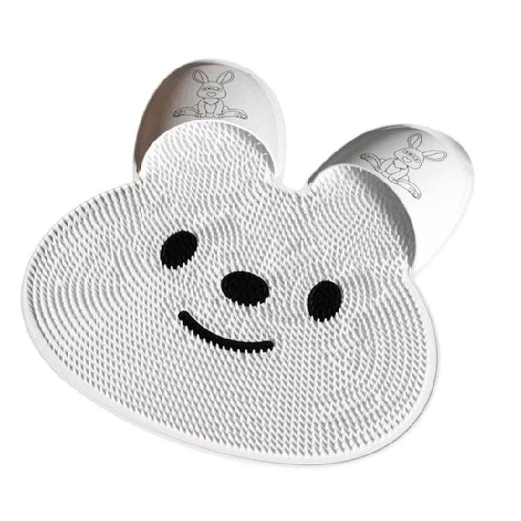 Badezimmermatte Badezimmer-Sicherheitsmatte Silikon Peeling Duschmatte Mit Süßem Hasendesign Für Fußgesundheit 30cm