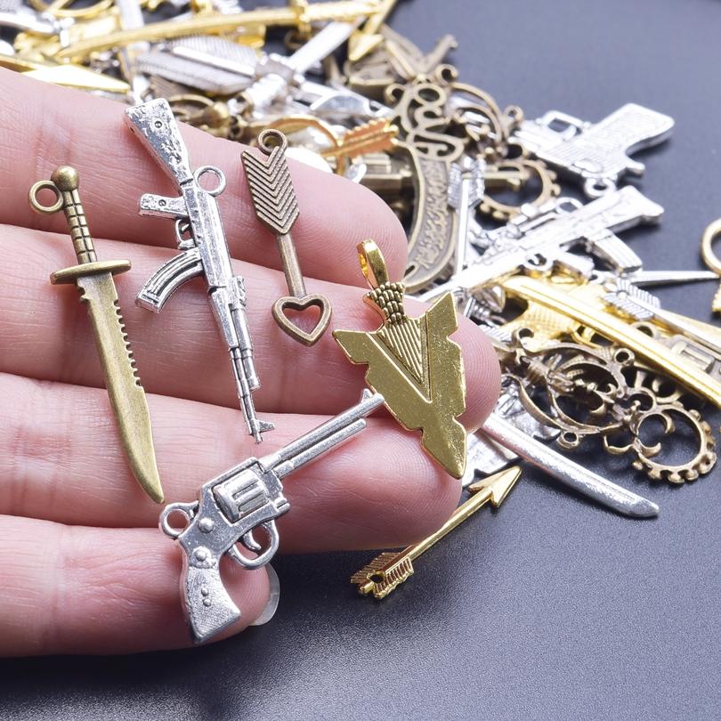 30pcs/Lot Random Mix Vintage Silver/Gold Color Bright/Matte Cute Metal Charms For Jewelry Making Supplies Butterfly Pendant Bulk