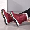 2024 Women Winter Plus Velvet Snow Boots Casual Canvas Lace Up Warm Outdoor Cotton Shoes Large High Thick Anti Slip Waterproof Shoe