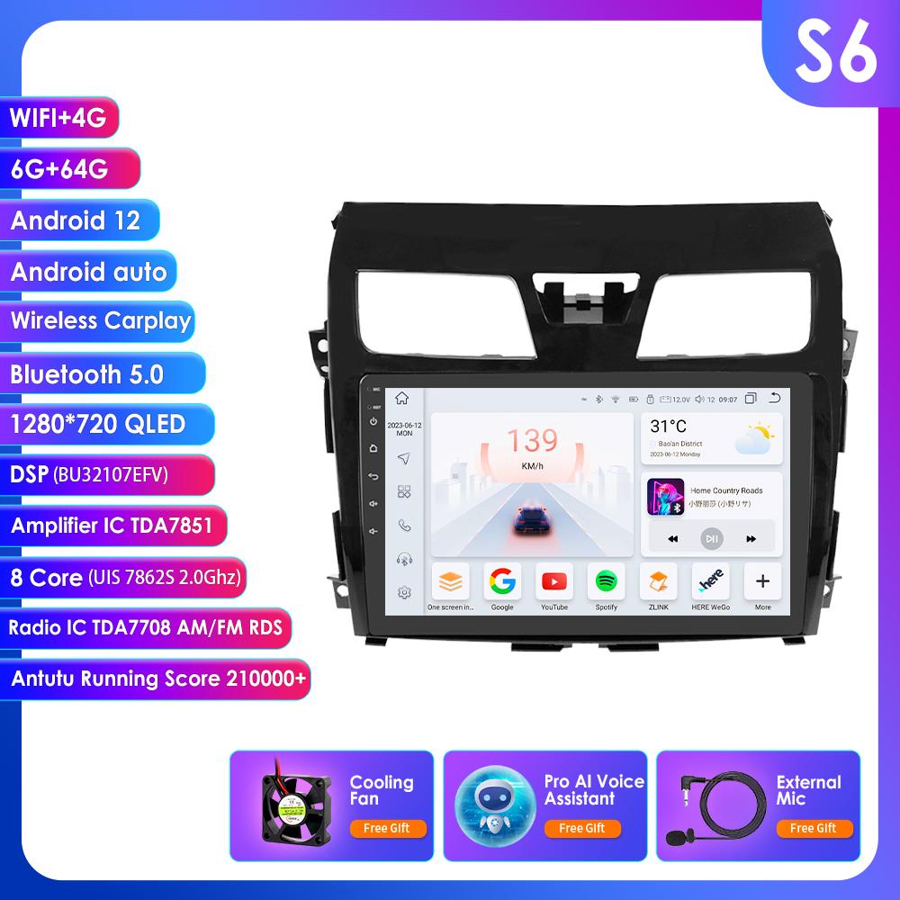 

Ossuret Intelligent 10.1 Android 14 Wireless Carplay for Nissan ALTIMA TEANA 3 2013 - 2018 2din Car Multimedia Player GPS Navi Stereo RDS BT DSP 4G S6 8Core 6G 64G AI