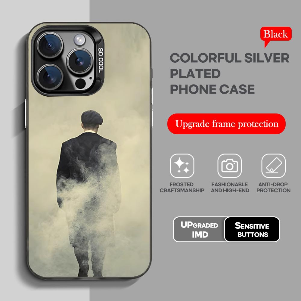 Peaky B-Blinders Tommy Cool Phone Case Black IMD Colorful Silver Suitable Soft Case for iPhone 16 15 14 13 12 11 XS Pro Max