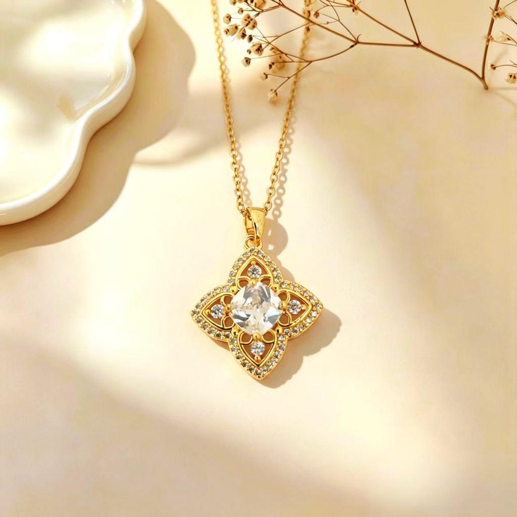 Elegant Geometric Star Zircon Necklace: Versatile Korean Light Luxury Jewelry
