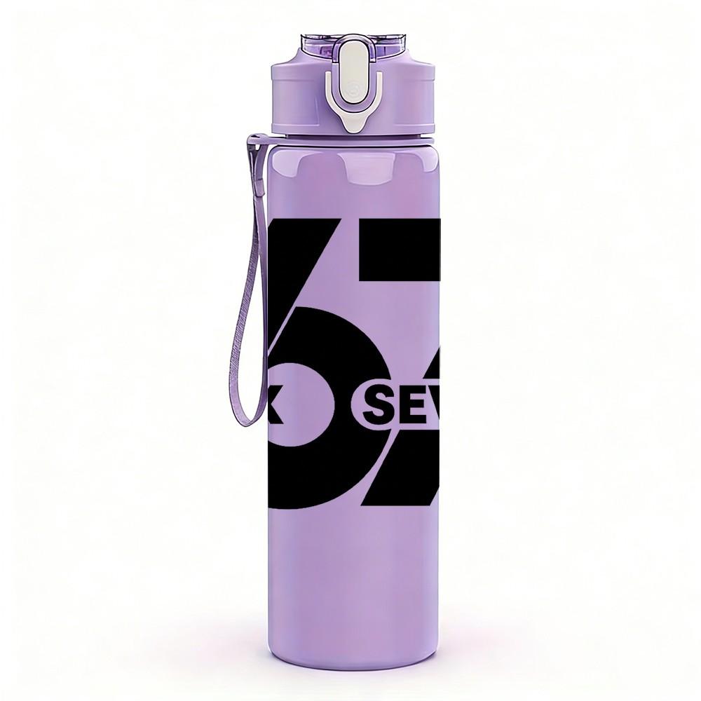 1PC Six Seven Monochrome Number Logo 750ml Color Plastic Sports Water Bottle Leakproof Flip Straw Lid Suitable for Sports Office Home Use