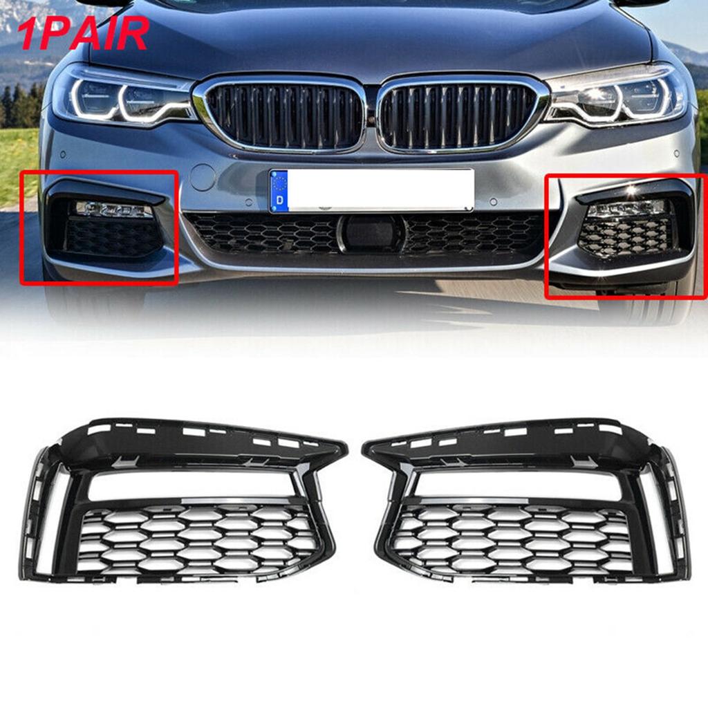 Professional Front Lower Grilles Fog Lights Cover Trim 51118064963 51118064964 For BMW- G30 530E 530I 540D 2017-2021
