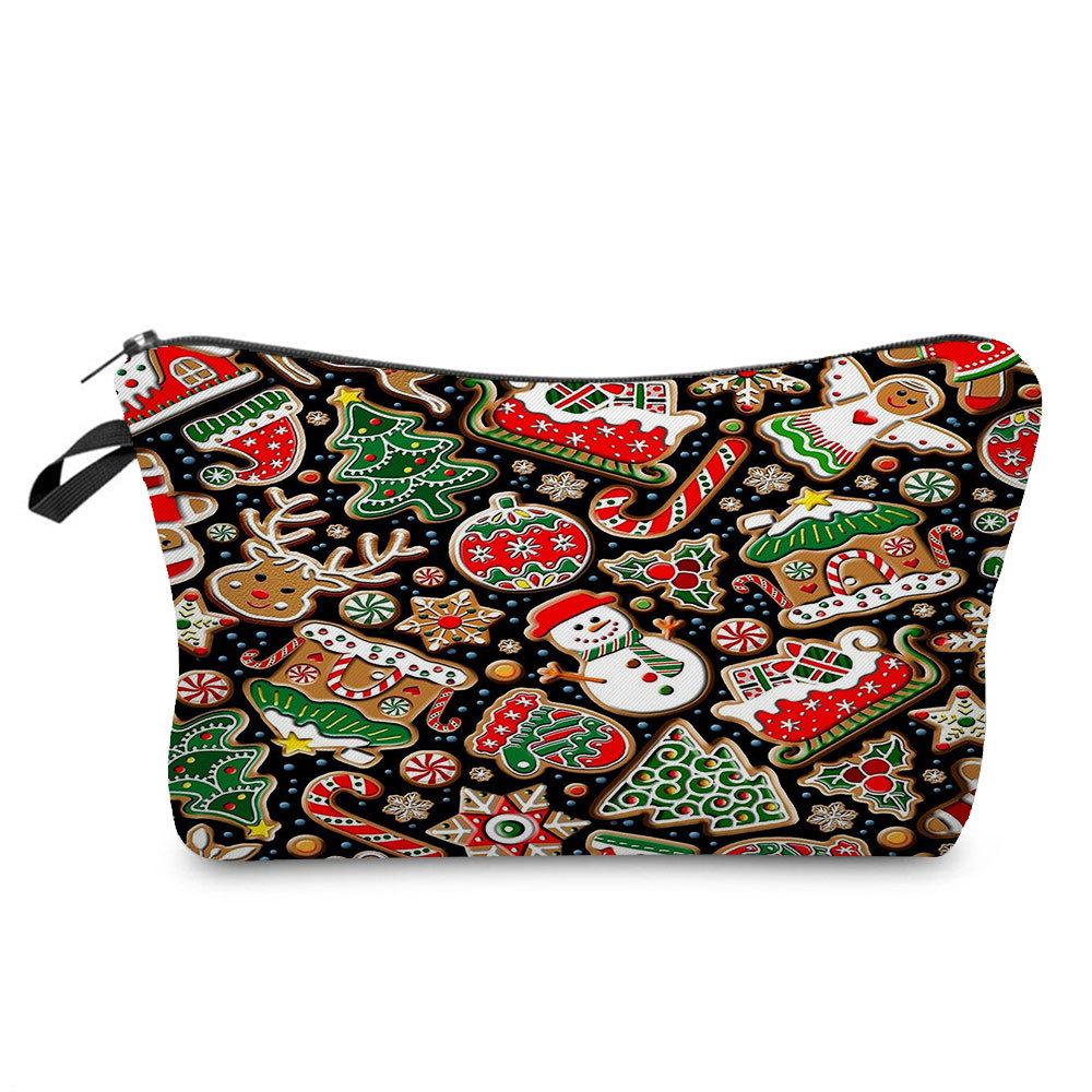 Women Snowman Print Cosmetic Bag Toiletries Organize Travel Storage Case 6766