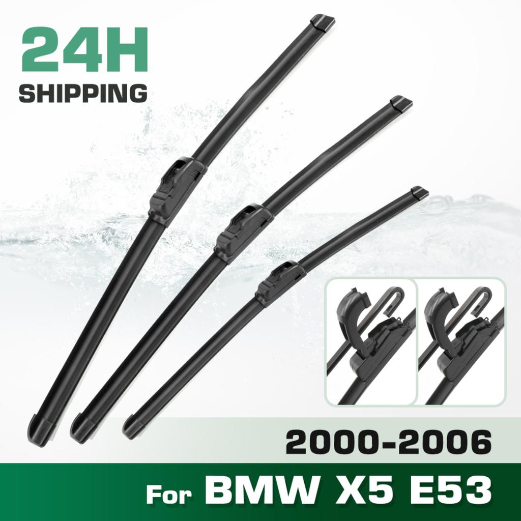 For BMW X5 E53 2000-2006 2001 2002 2003 2004 2005 Wiper Front & Rear Wiper Blades Windshield Windscreen Window Brushes 24"22"18
