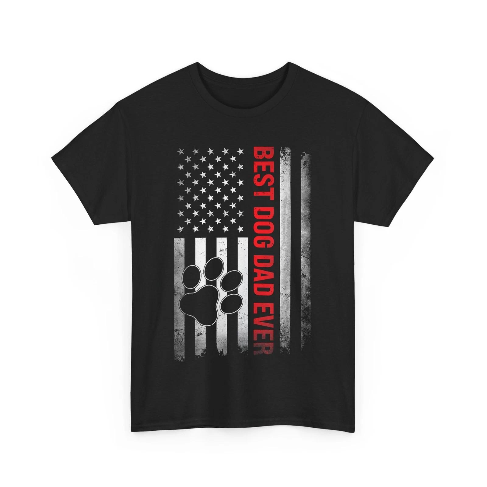 Father s Day T shirt, Dog Dad American Flag Father T shirt 3XL