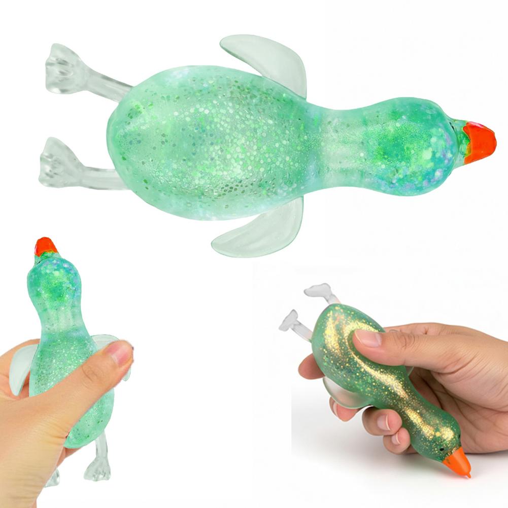 1Pcs Glitter Penguin Squishy Toy Soft Squeeze Stress Relief Toy Slow Rising Sensory Fidget Toy For Kids Adults Birthday Gift
