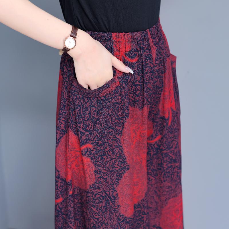 Hohe Taille Breite Bein Hosen Frauen Sommer Plus Größe Casual Lose Vintage Elastische Taille Oversize Hosen