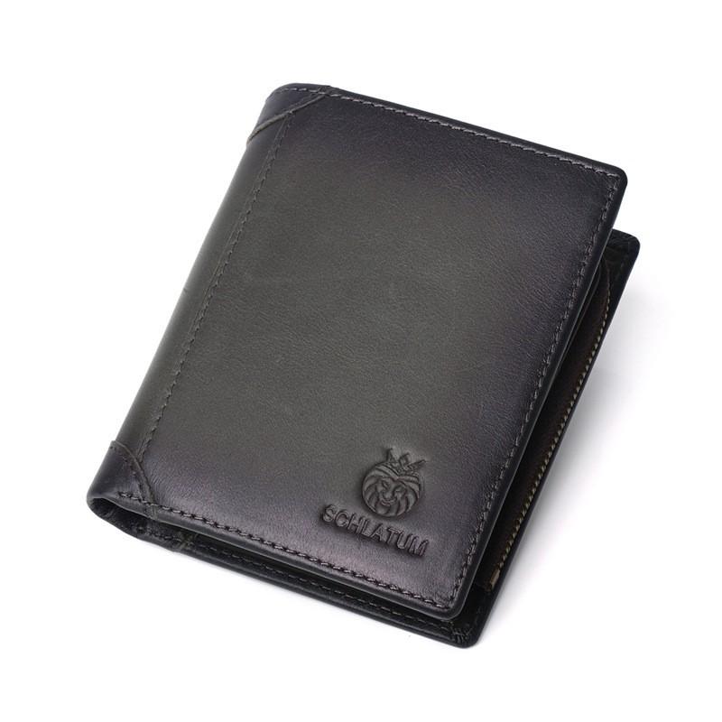 Head Layer Cowhide Anti-theft Brush Genuine Leather Wallet Men 2025 New European American Men s Short Vertical 10x3x12
