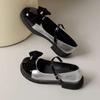 Spring and Autumn New Round Head Retro Bow Small Leather Shoes Women's Shoes Mary Jane College Style Women's Single Shoes