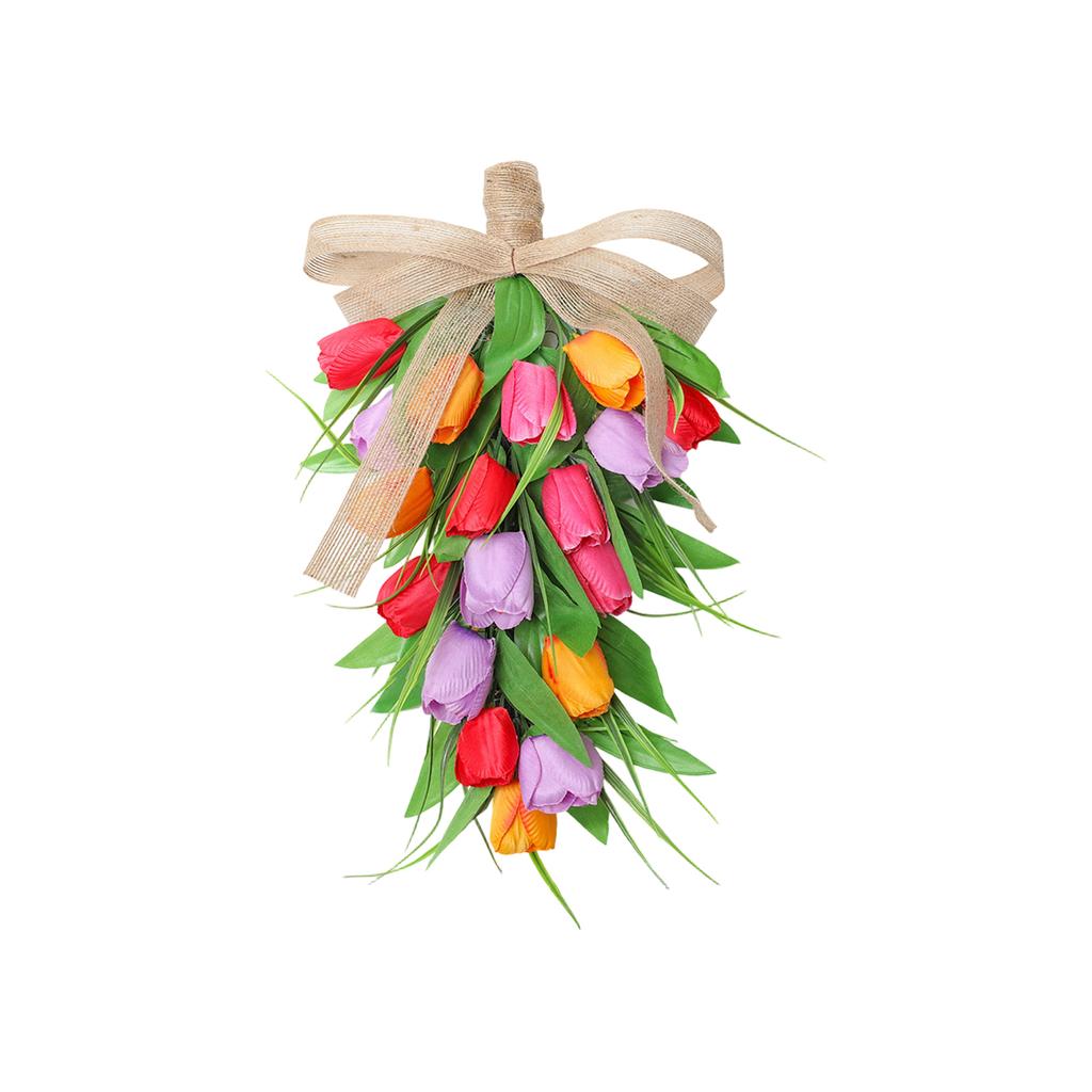 3D40cmFrühling/Sommer Ostern Simulation Auf dem Kopf stehender Kunststoff Türring Heim Feiertagsdekoration Türschmuck Hängend