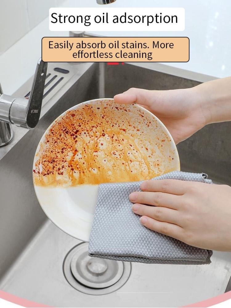 Kitchen Microfiber Fish Scale Towel Cleaning Glass Rag Cleaning Windows Rag Multi-Purpose Super Absorbent Microfiber Fish Scale Towel
