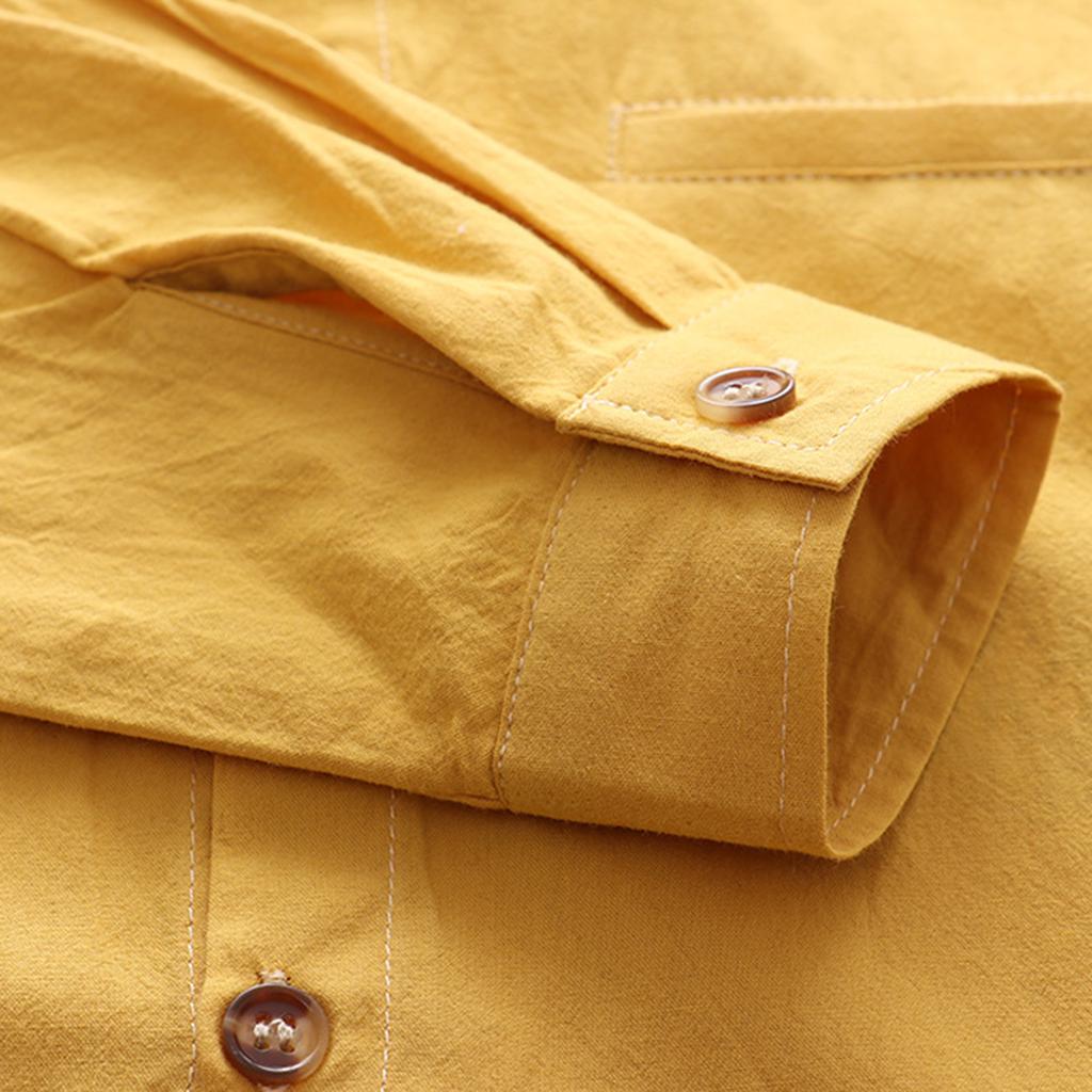 Chemise Décontractée à Boutons, Col Mao et Manches Longues pour Enfants