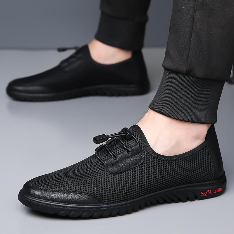 2025 new men's shoes summer casual shoes Baita soft-soled breathable mesh fly-woven board shoes men's running sports shoes