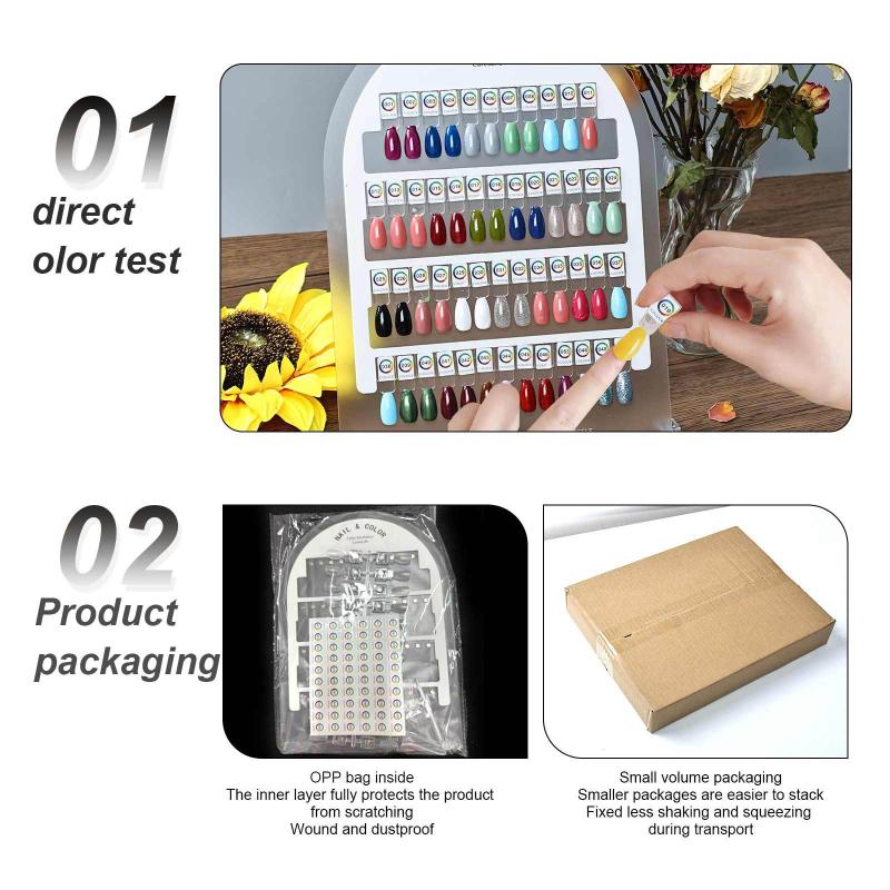 Premium Acrylic Nail Color Plate Magnet Nail Tips Display Board Comparison Color Card With Number Stickers For Nail Salon