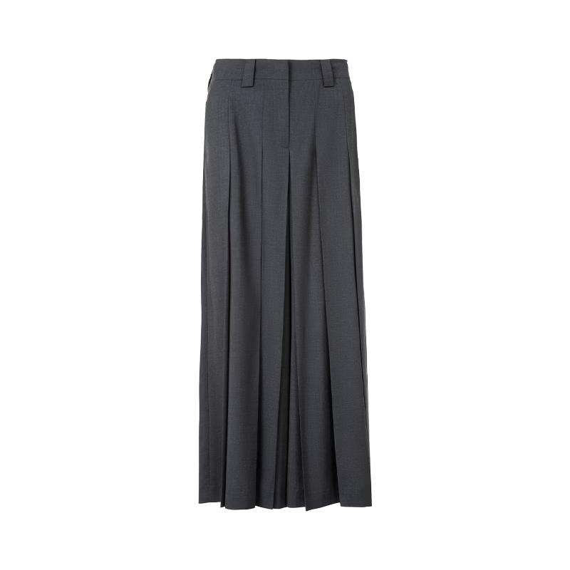 LANZI Women's Pleated Wide-Leg Suit Trousers