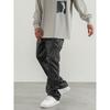 Black of Exit Heavy-Duty Patchwork Rivet Batik-Coated Micro-Flared Cargo Pants High Street Slim-Fit Long Pants for Men