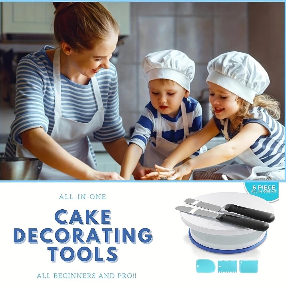 Cake Decorating Supplies Kit Tools Set Baking Accessories with Cake Turntable Pastry Piping Bag, Piping Icing Tips for Beginners