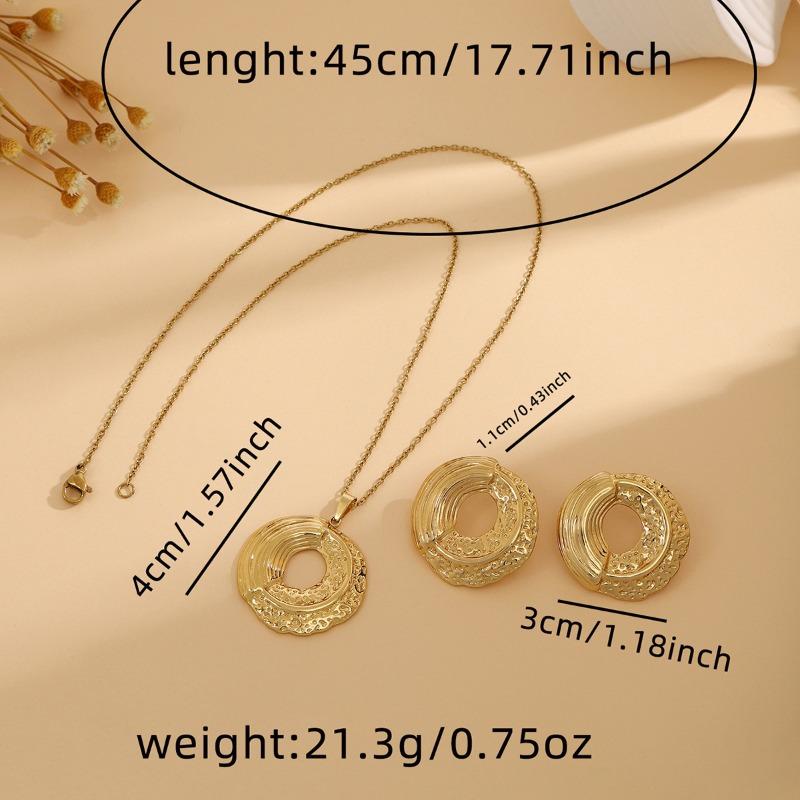 European and American Exquisite Irregular Luxury Creative Polygonal Geometric Leaf Texture Flower Love Earrings Necklace Set