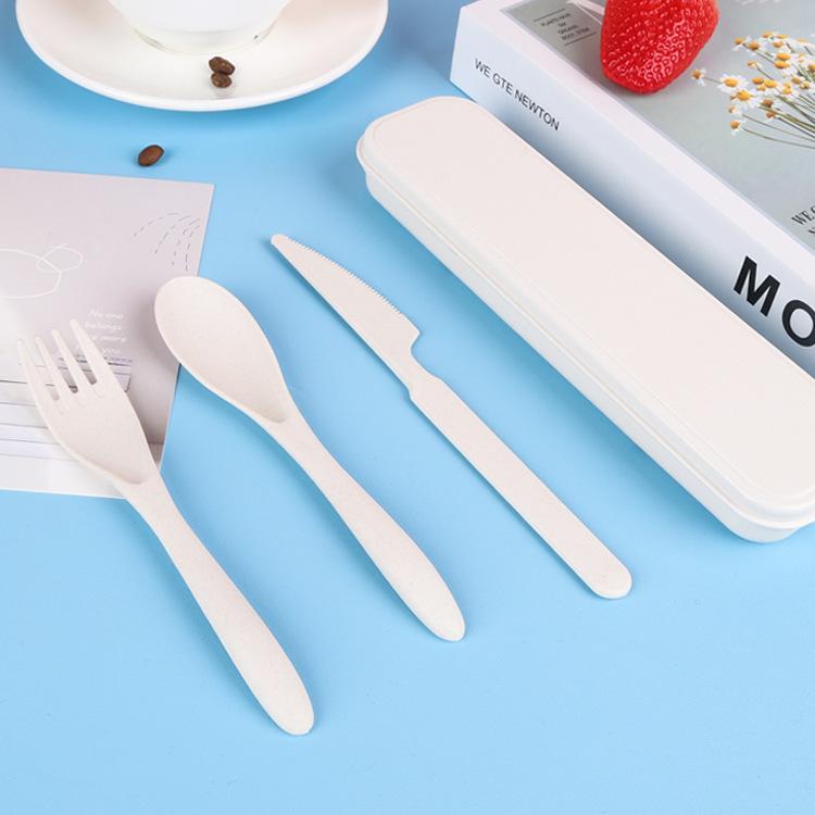 Portable Children's Stylish Three-Piece Cutlery Set: Spoon Fork and Chopsticks