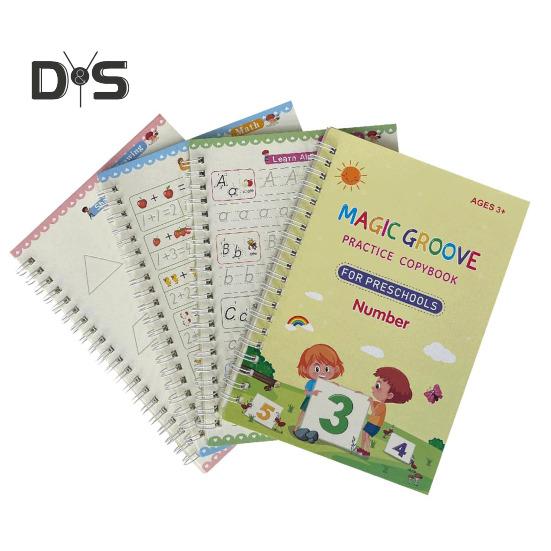 Cvičný sešit pro psaní rukou pro děti, kouzelný drážkovaný psací sešit, opakovaně použitelný pracovní sešit pro psaní, mateřská škola, předškolní potřeby pro děti