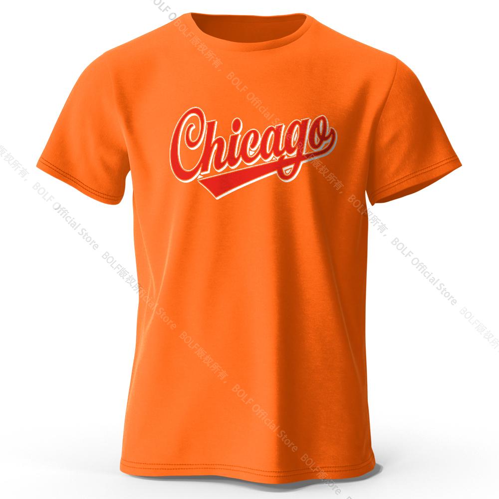Men's Chicago Printed T-Shirt 100% Cotton Oversized Letter Graphic Tees for Women Summer Tops Urban Streetwear