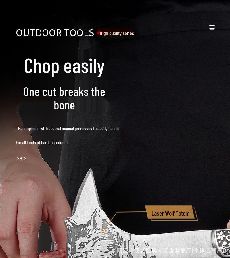 Multipurpose Wolf Head Outdoor Axe for Chopping, Logging, and Fire Tasks