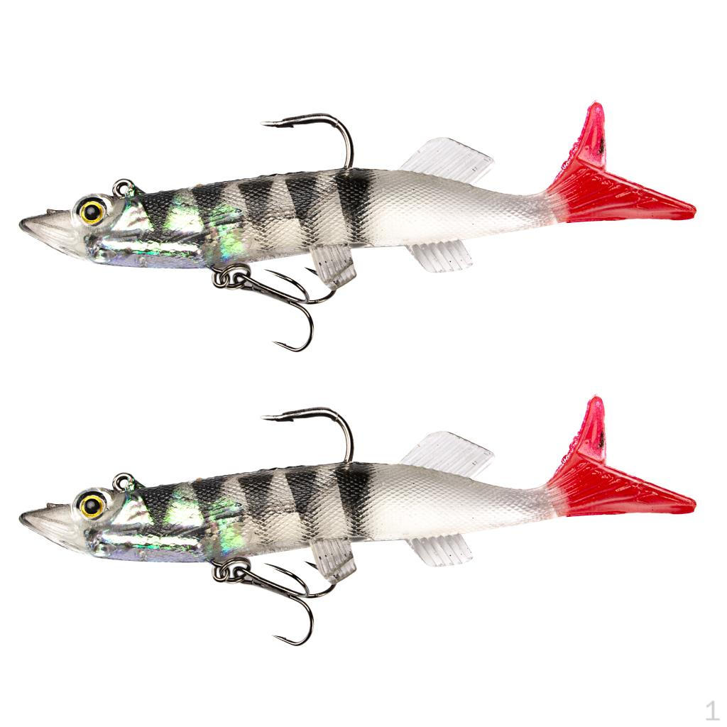 

2pcs Soft Fishing Tail Sinking Swimbaits with for Trout Bass Salmon 210