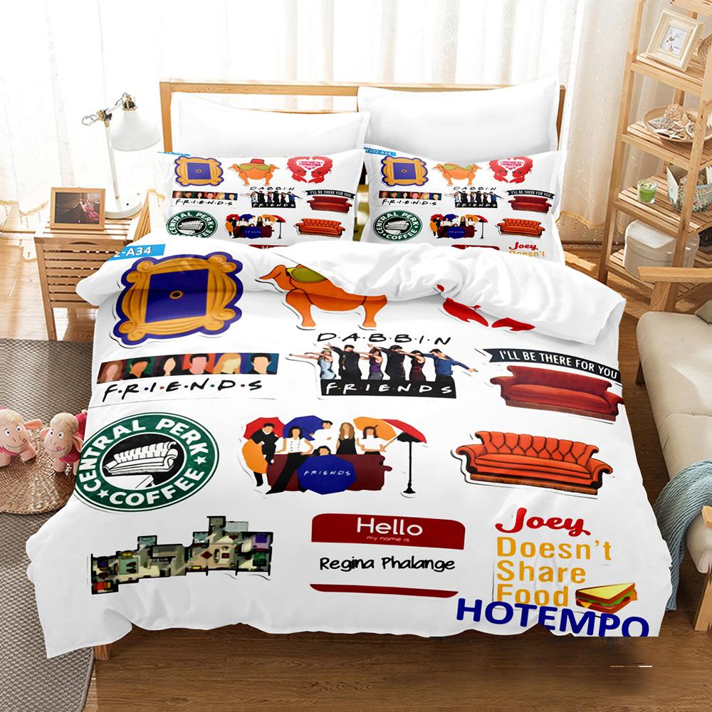 Friends Tv Show Comedy Style Bedding Set Boys Girls Twin Queen Size Duvet Cover Pillowcase Bed Kids Adult Home Textileextile