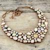 Collana con pietra preziosa grezza in conchiglia di abalone, collana in rame elettroformato, collana con catena regolabile, collana boho fatta a mano, gioielli in rame per regalo
