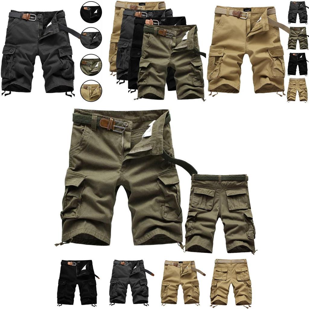 Durable Men's Combat Military Camo Cargo Shorts With Multiple Pockets For Summer