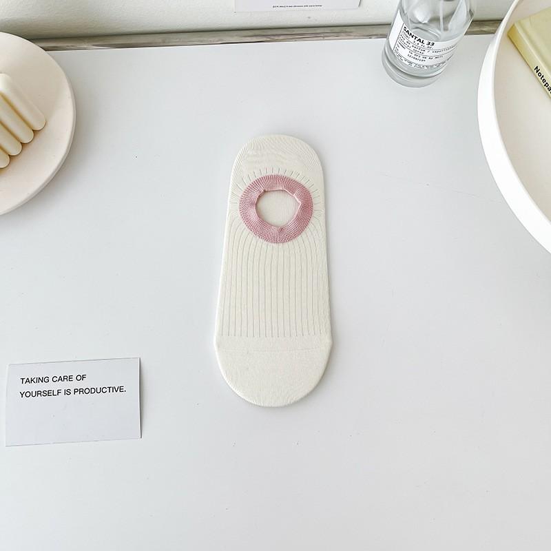 Ice Cream Boat Socks ~ Sweet And Cute Heel Socks Simple Candy Color Breathable Sweat-Absorbing Invisible Socks