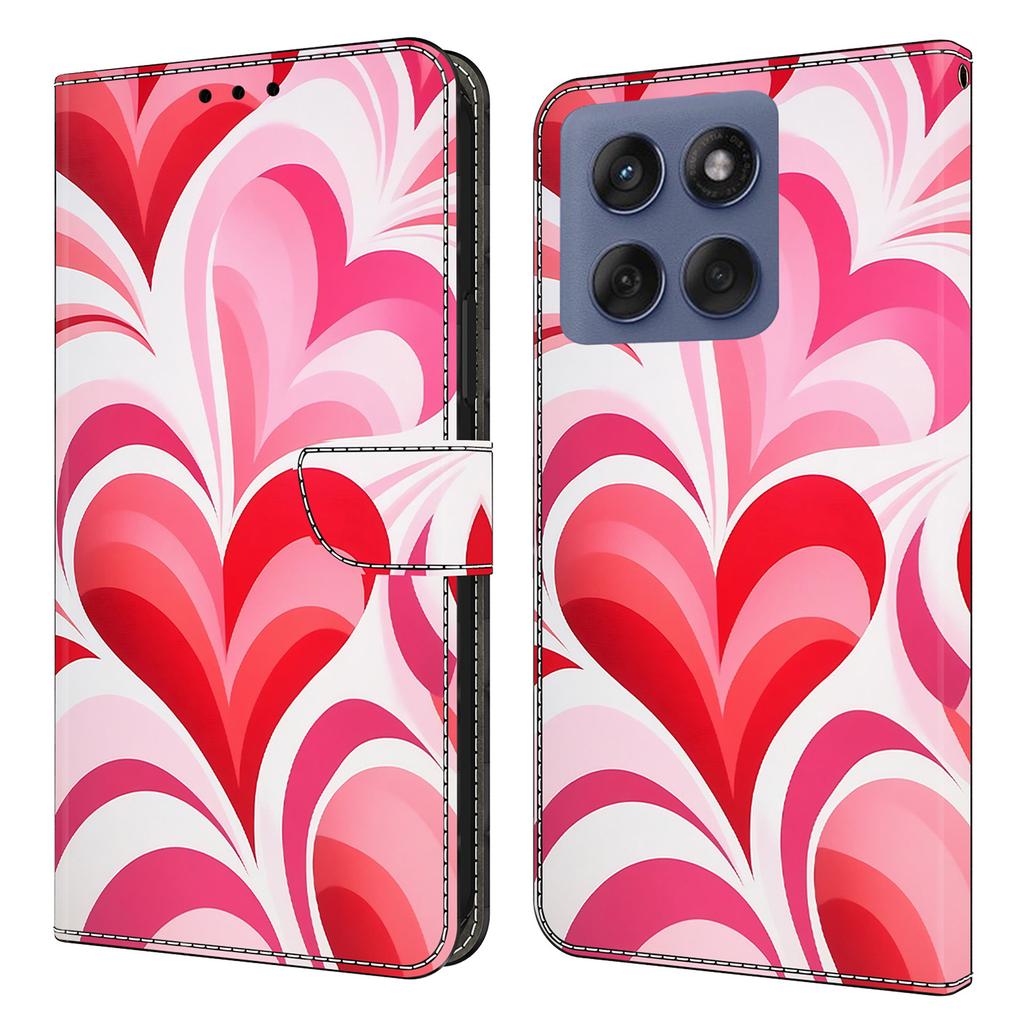 Pro Motorola Edge 60 Fusion 5G/Edge 60 5G Pouzdro Peněženka Stojan Vzorový Tisk PU Kůže Vyklápěcí Kryt na Telefon