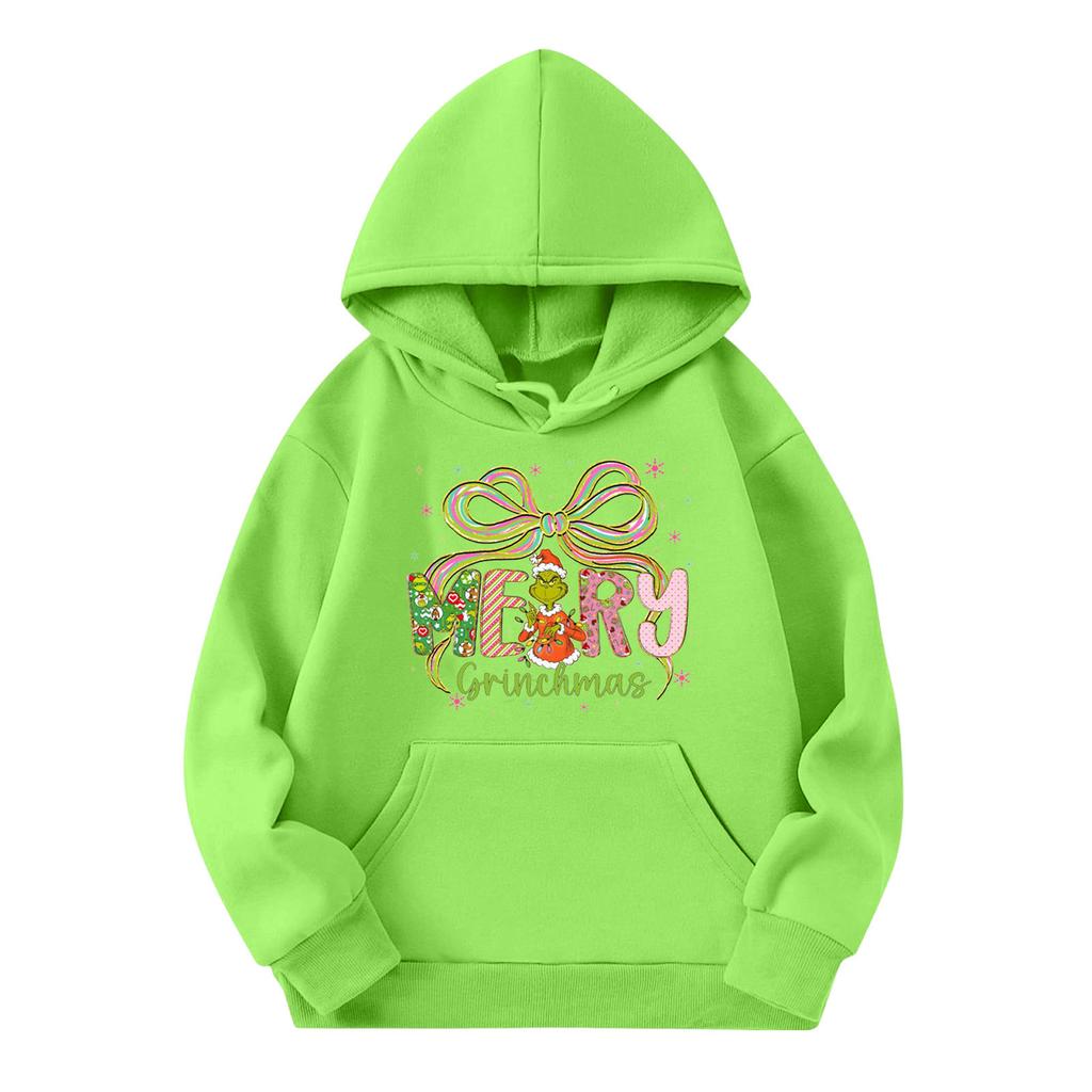 Child Fashion Lightweight Long Sleeve Pullover With Pockets  Print Hoodie