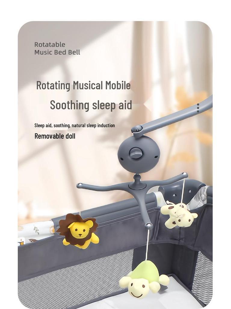 Tragbares Multifunktionales Babybett und King-Size-Bett-Kombi mit Wickeltisch für Säuglinge und Kleinkinder