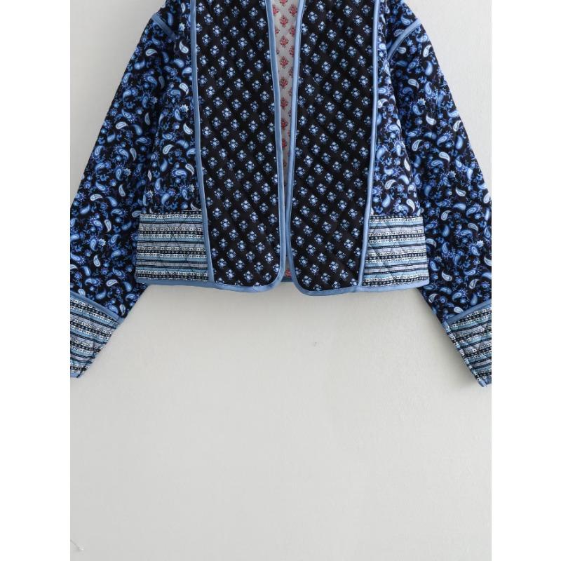 Herbst Damen Street Fashion Wendbare Bedruckte Baumwolljacke Mantel