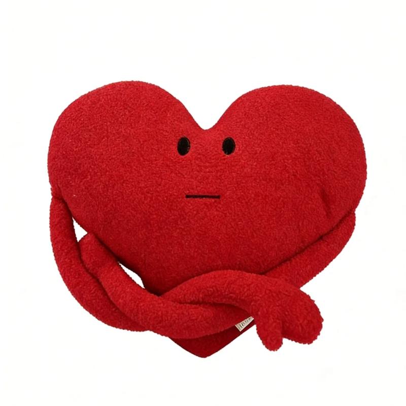 Kreative Rote Liebe Herz Plüschtiere Baumwolle Gefüllt Cartoon Lächeln Lange Arme Kissen Lustige Kuschelpuppe Kawaii Heimdekoration 45cm