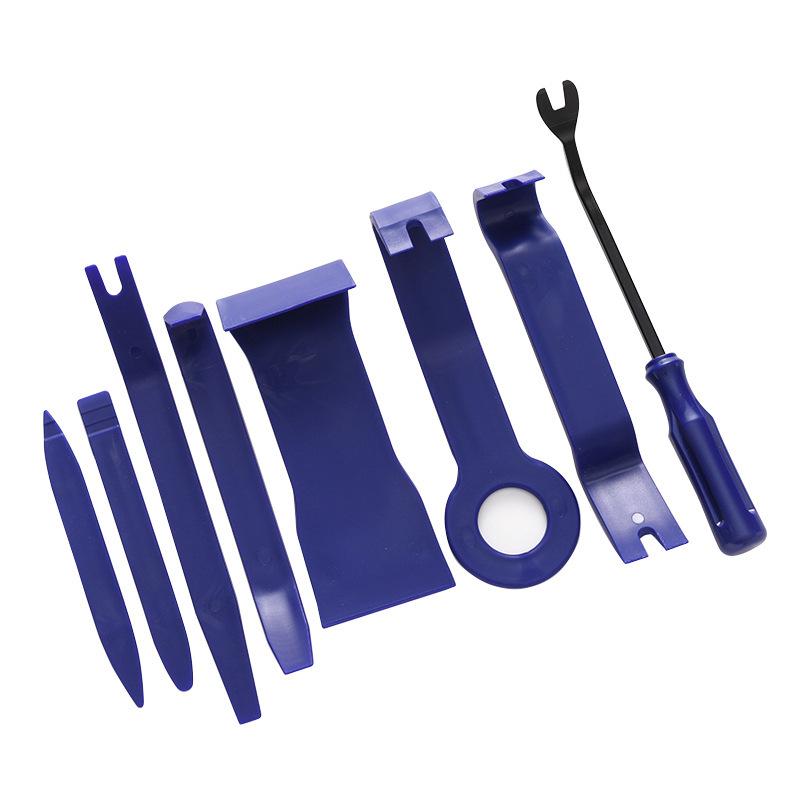 8-Piece Car Audio Modification Tool Kit with Pry Bars, Door Panel Clips, and Screwdrivers