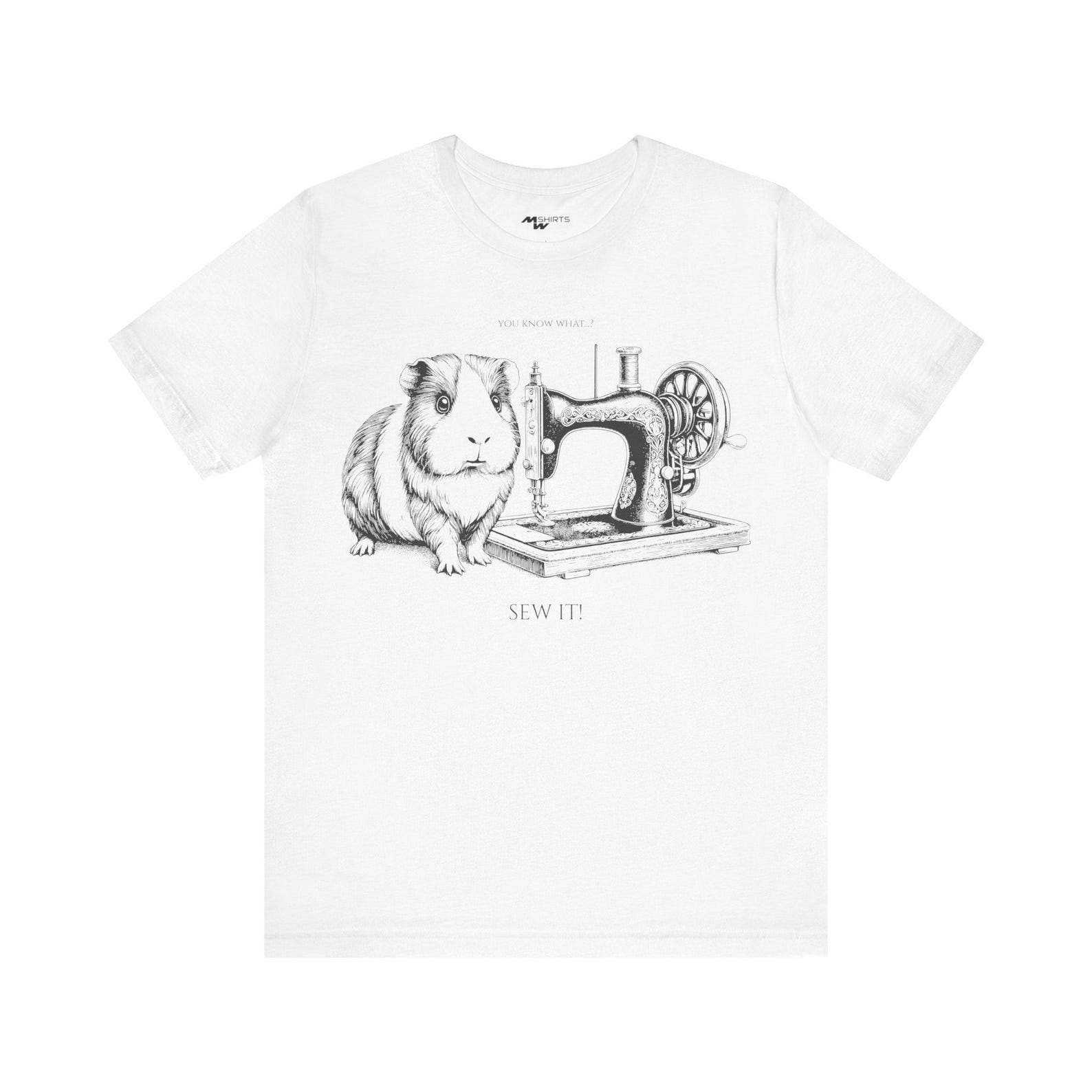 Guinea Pig Sewing Machine Tee: Sew It! Engraving Style Design S