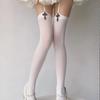 Y2k Gothic Kreuz Strümpfe Damen Straps Oberschenkelhoch Socken Über Knie Schwarz Weiß Einfarbig Strumpfwaren Sexy Gürtel Lolita Strumpfhose