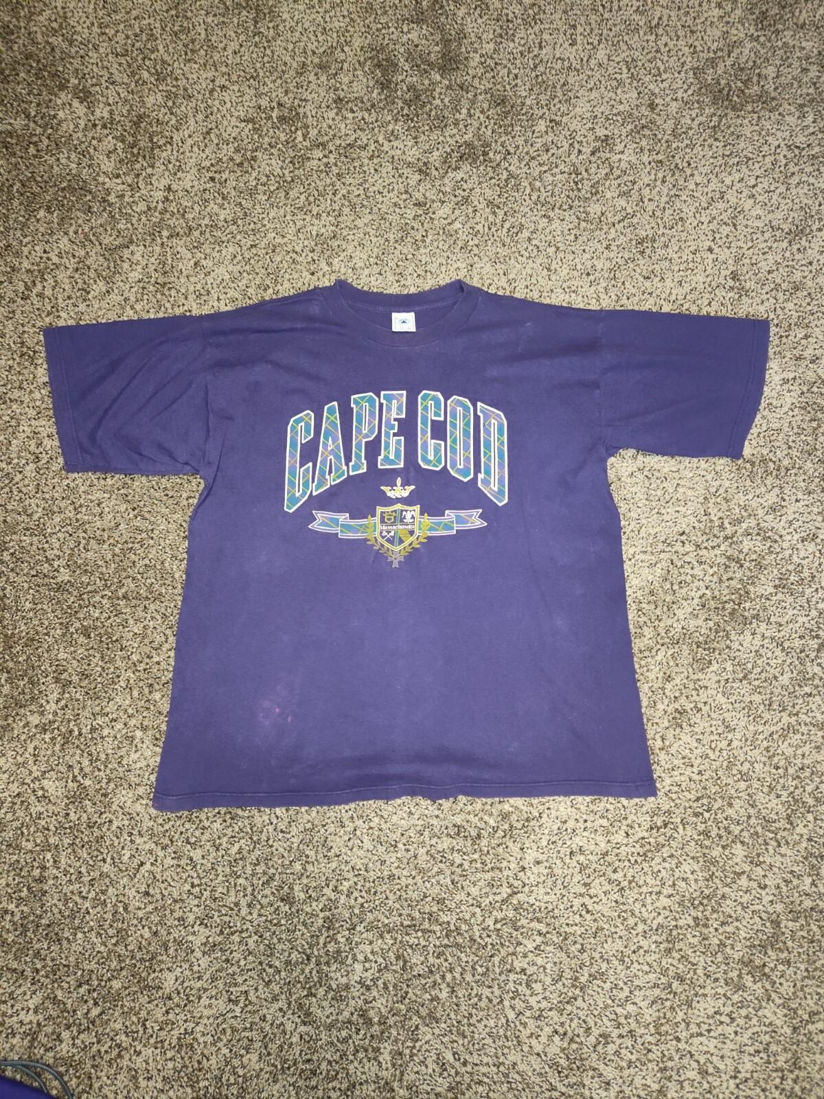 Vintage 90s Delta XL Purple Cape Cod Tourist T Shirt Unisex T-Shirt S