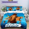3pcs Ice Age 2 Movie Poster Bedding Set, 1 Soft Quilt Cover + 2 Pillowcases, Machine Washable, Suitable for All Seasons, Perfect Gift for Fa