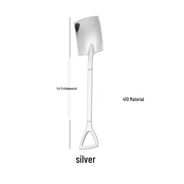 304 Stainless Steel Shovel and Rake Dessert Spoon Set for Kids