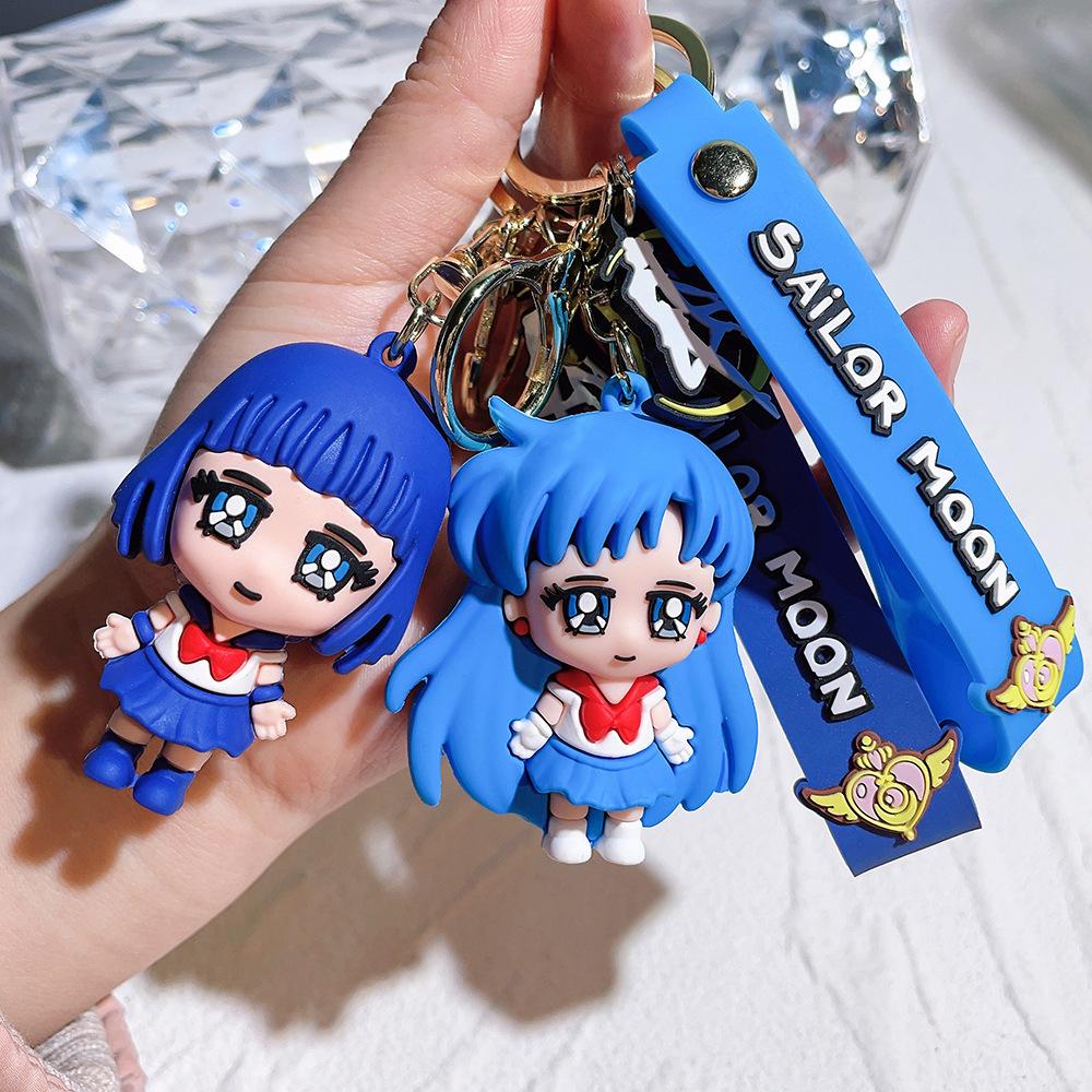 Anime Sailor Moon Characters Keychain, 5 Styles Cute Q Version Pvc Key Ring, Collectible Bag Charm Decor Gift for Girls