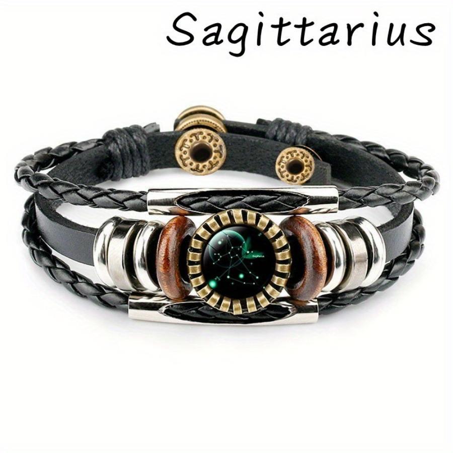 Brățări Charm Constellation - Design delicat din piele PU cu margele cu 12 stiluri zodiacale - Accesoriu de modă unisex, reglabil pentru o declarație la modă