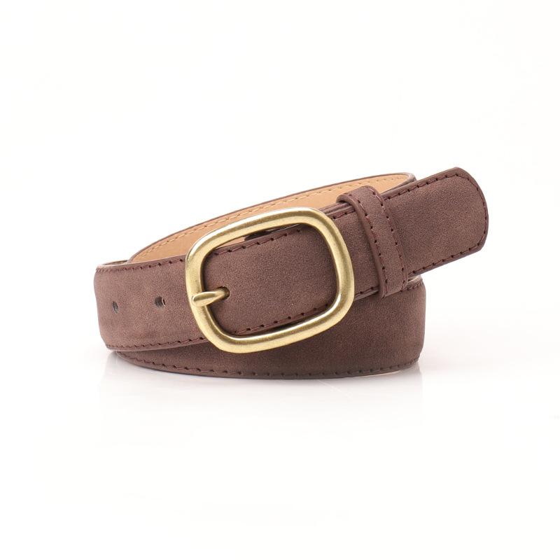 New Fashion Retro Women's Belt, Korean-style Trendy Antique Copper Pin Buckle Belt, Versatile Women's Jeans Belt