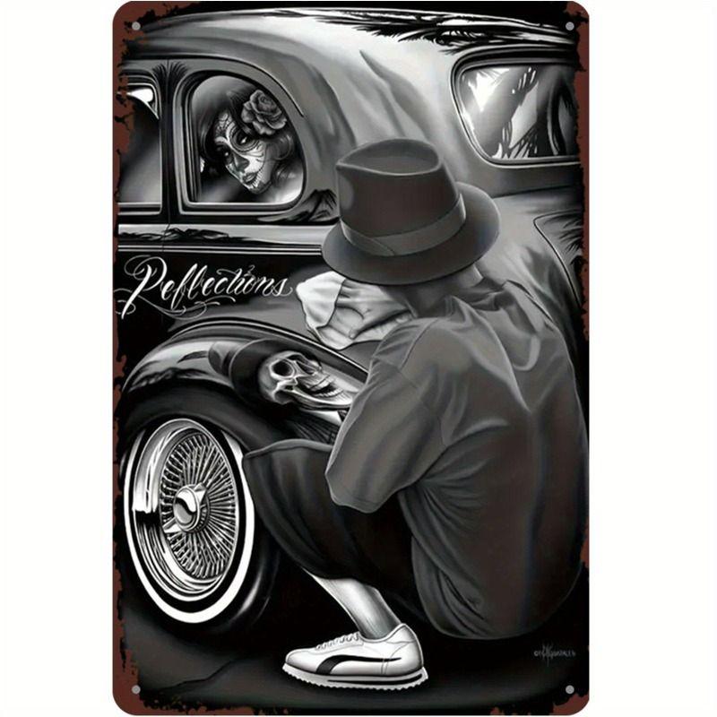 Avant-Garde Automotive Metal Art Painting for Garage Decor