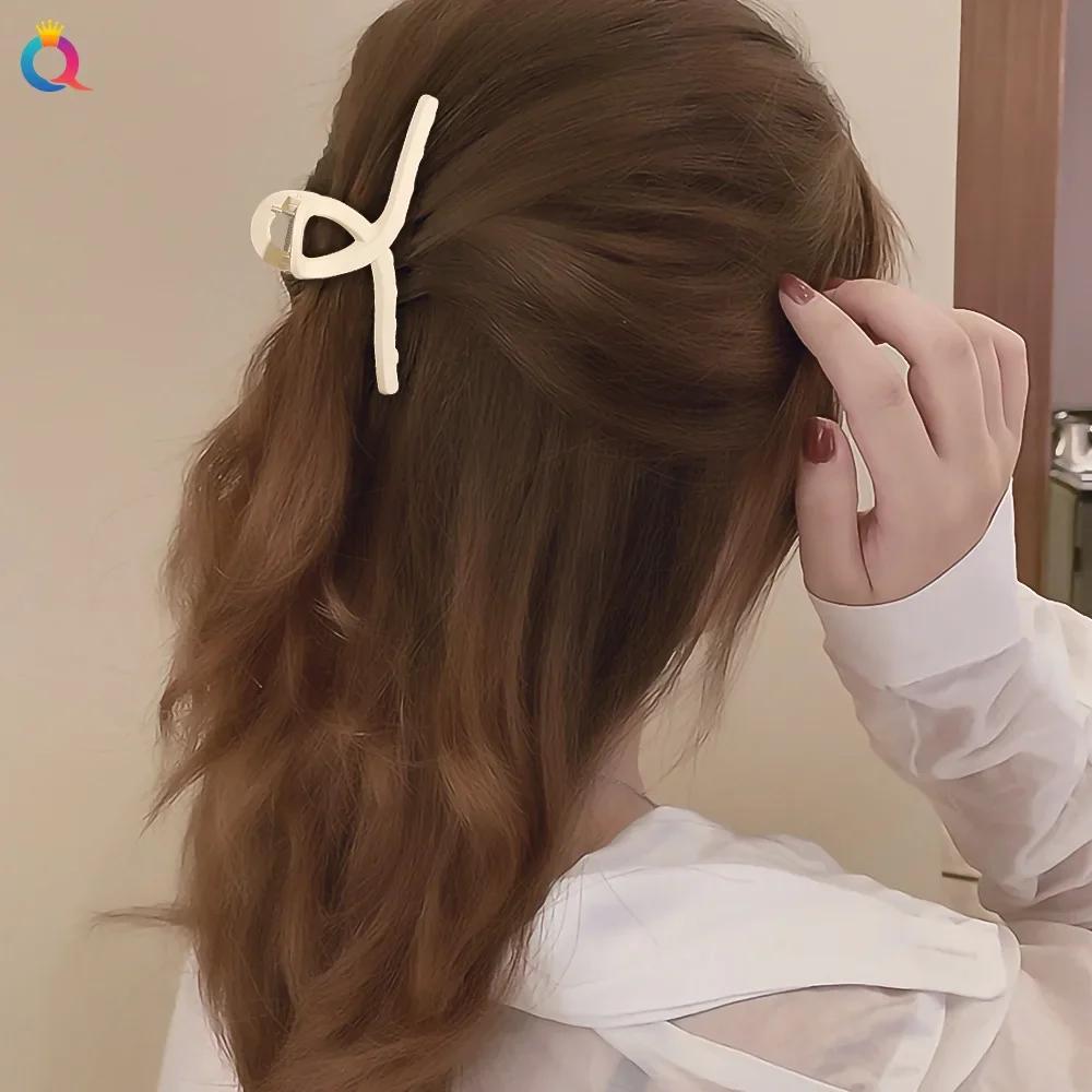 11cm Women Hair Clip Cross Matte Hairpin Fashion French Elegant Hairgrips Large Hair Claw Clips Girls Korean Hair Accessories