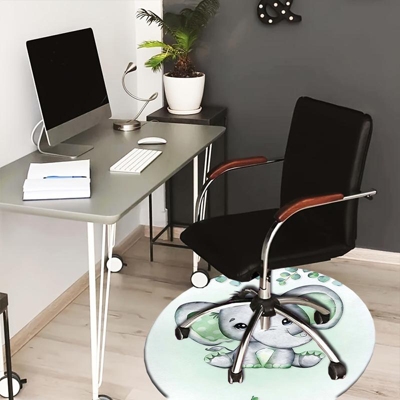 

1PC Elephant Non-Slip Floor Round carpet, Office, family, bedroom, Large Area Rug Indoor Rugs, Durable PolyesterH0320 80cm by 80cm